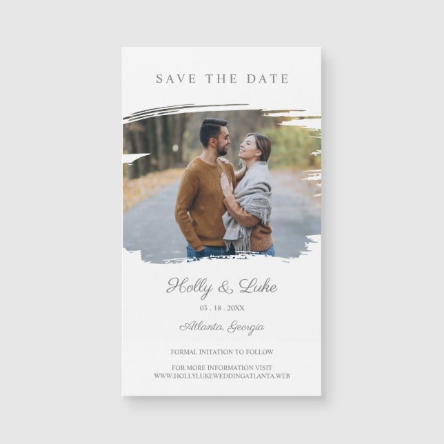 Romantic Photo & Simulated Brush for Save the Date (Framsida)