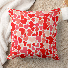Romantic Pink and Red Heart Pattern Valentine Kudde