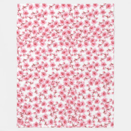 Romantic pink Cherry blosson Fleecefilt