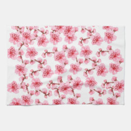 Romantic pink Cherry blosson Kökshandduk