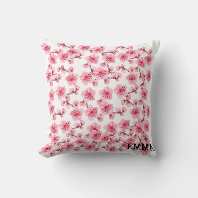 Romantic pink Cherry blosson Kudde (Framsida)