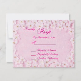 Romantic Pink Floral Wedding RSVP Card Inbjudningar
