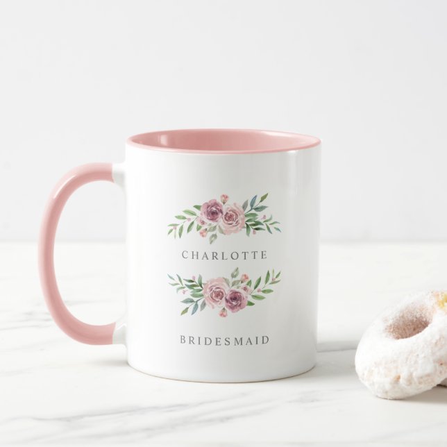 Romantic Pink Garland for Bridesmaids Mugg (Med munk)