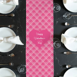 Romantic Pink Hearts Table Runner Valentine Gift