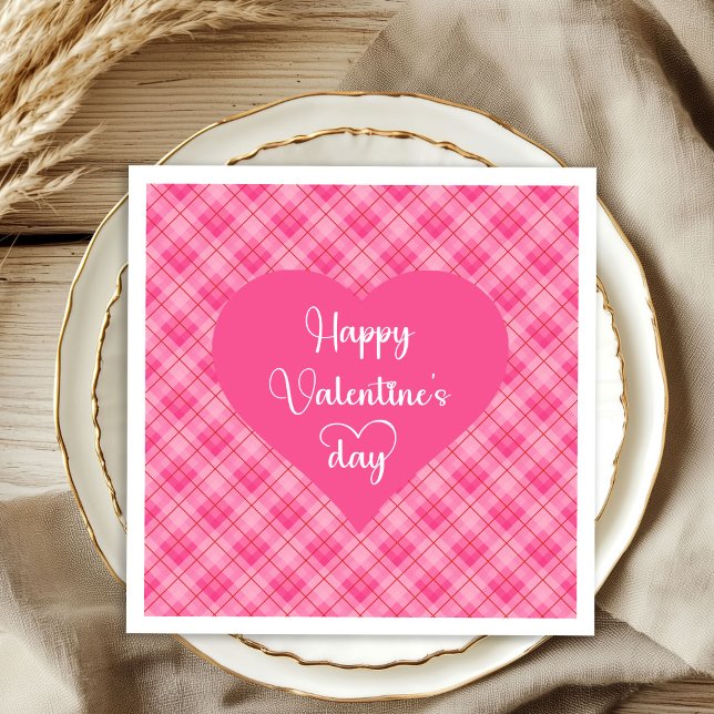 Romantic Pink Hearts Valentine’s Day Napkins Pappersservett (Romantic Pink Hearts Valentine’s Day Napkins)