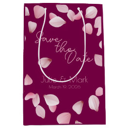 Romantic Pink Petals Save the Date Wedding 