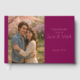 Romantic Pink Petals Wedding Guest Book Gästböcker