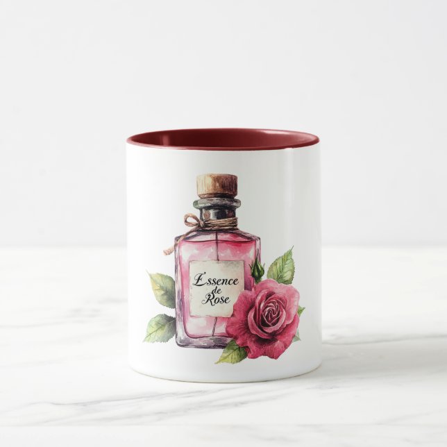 Romantic Pink Rose Flower Mugg (Center)