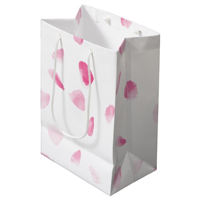 Romantic Pink Rose Petals Floral Bridal Shower (Framsidan Vinklad)