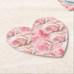 Romantic Pink Roses Floral Bridal Shower Underlägg Papper<br><div class="desc">Romantic Pink Roses Floral bridal shower wedding birthday</div>