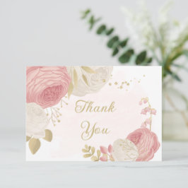 Romantic pink & white flowers gold wedding tack kort
