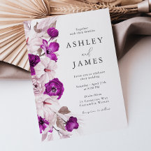 Romantic Plum & Blush Watercolor Wedding