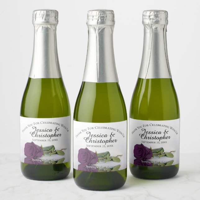 Romantic Plum Lila Ro Bröllop Tack Mini (Flaskor)