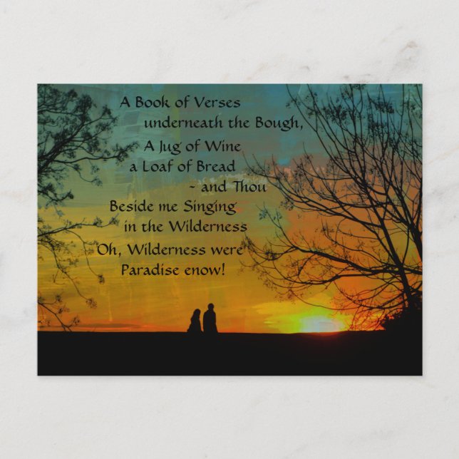 romantic poem - Rubaiyat of Omar Khayyam Vykort (Framsida)