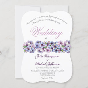 Romantic Poetic Lilac Watercolor Blommigt Bröllop Inbjudningar