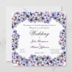 Romantic Poetic Lilac Watercolor Blommigt Bröllop Inbjudningar