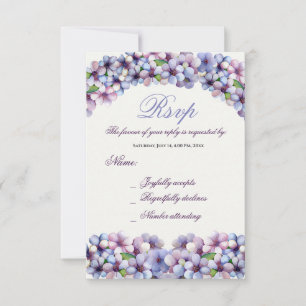Romantic Poetic Lilac Watercolor Blommigt Bröllop OSA Kort