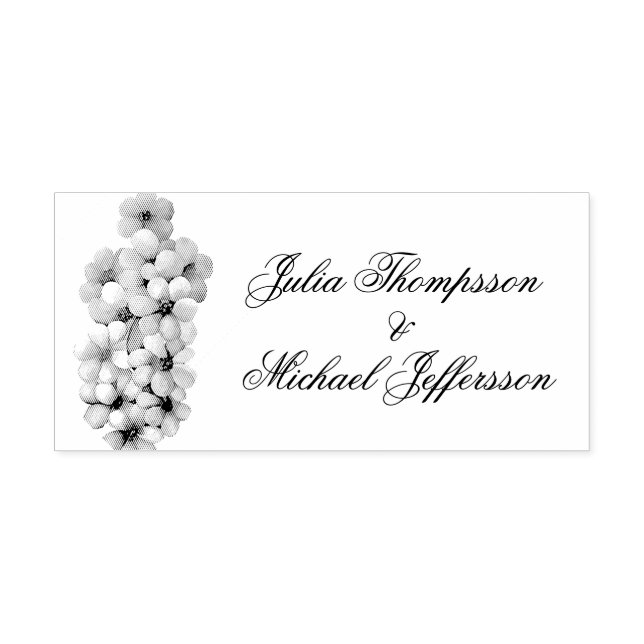 Romantic Poetic Lilac Watercolor Blommigt Bröllop Självfärgande Stämpel (Design)