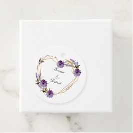 Romantic purple flower bouquet abstract background gåvor etiketter