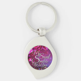 Romantic Quote Metal Keychain Small Valentine's Swirl Silverfärgad Nyckelring