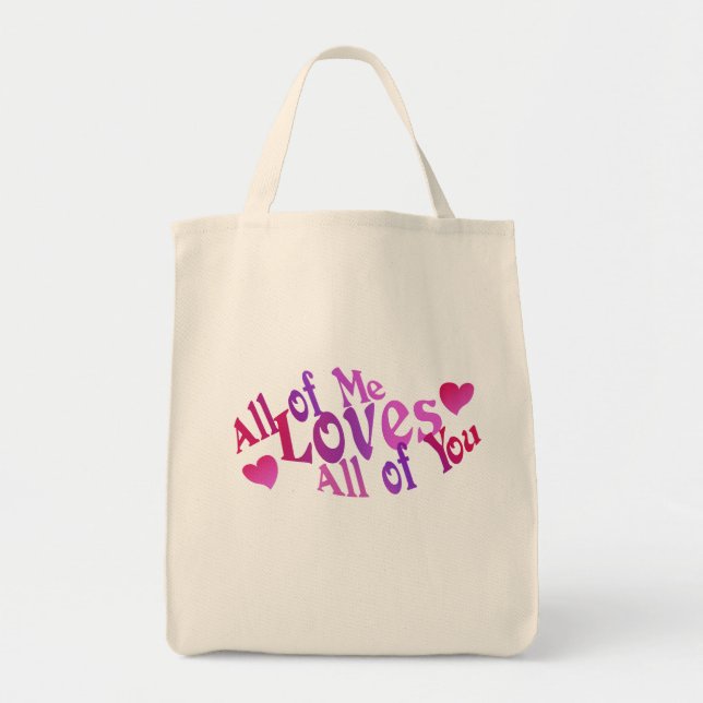 Romantic Quote Tote Bags Valentine Gift Tygkasse (Framsidan)