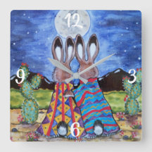 Romantic Rabbit Måne Southwest Clock Jackkanit