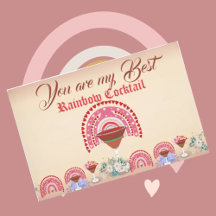 Romantic Rainbow Cocktail Valentine Hearts Blommig