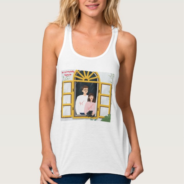 Romantic Rainy Day Linne Med Racerback (Framsida)