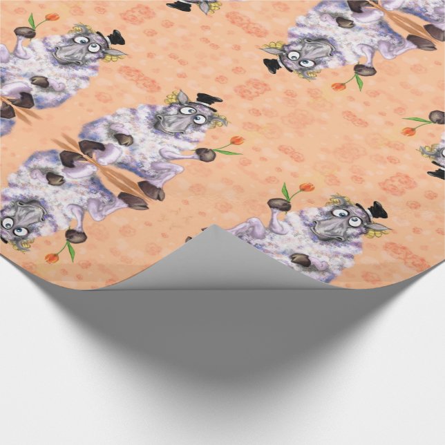 Romantic Ram Funny Wrapping Papper Presentpapper (Hörn)