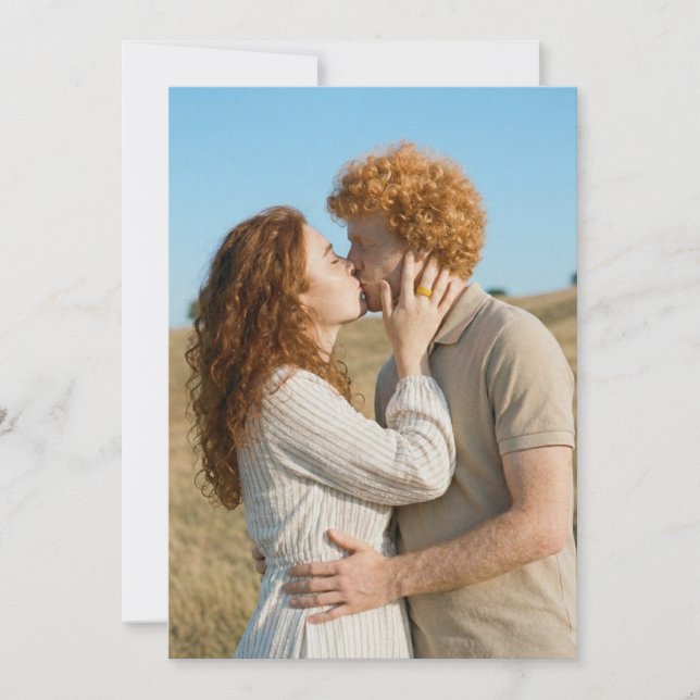 Romantic Red and Beige Photo Inbjudningar (Framsida)