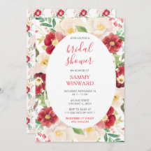 Romantic Red and Cream Flowers Möhippa