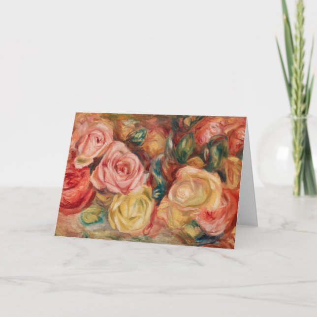 Romantic red and pink roses Pierre Auguste Renoir Kort (Framsida)