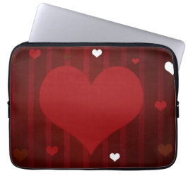 Romantic Red and White Kärlek Me Heart Valentine Laptop Fodral