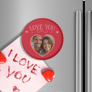 Romantic Red Background med Anpassningsbar Photo Magnet