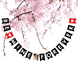 Romantic Red Black Giftermål Frieri par foto Vimplar