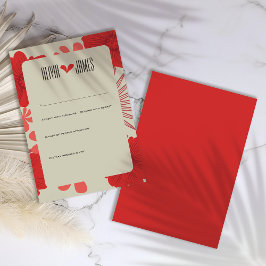 Romantic Red Blommigt Bröllop OSA Kort