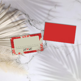 Romantic Red Blommigt Bröllop Placeringskort