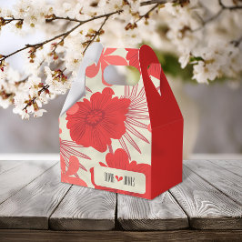 Romantic Red Blommigt Bröllop Presentaskar