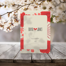 Romantic Red Blommigt Bröllop Program