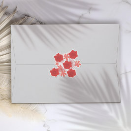 Romantic Red Blommigt Wedding Stickers Klistermärken