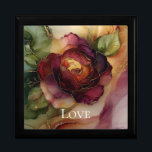 Romantic Red Burgundy Ro Guld Blommigt Minnesask<br><div class="desc">Romantic Ro Red Burgundy Guld Blommigt personlig bröllop eller möhippa</div>