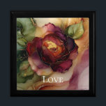 Romantic Red Burgundy Ro Guld Blommigt Minnesask<br><div class="desc">Romantic Ro Red Burgundy Guld Blommigt personlig bröllop eller möhippa</div>
