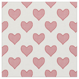 Romantic Red Check Gingham Hearts Anpassningsbar F Tyg