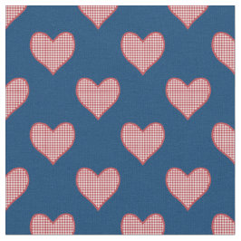 Romantic Red Check Gingham Hearts Anpassningsbar F Tyg
