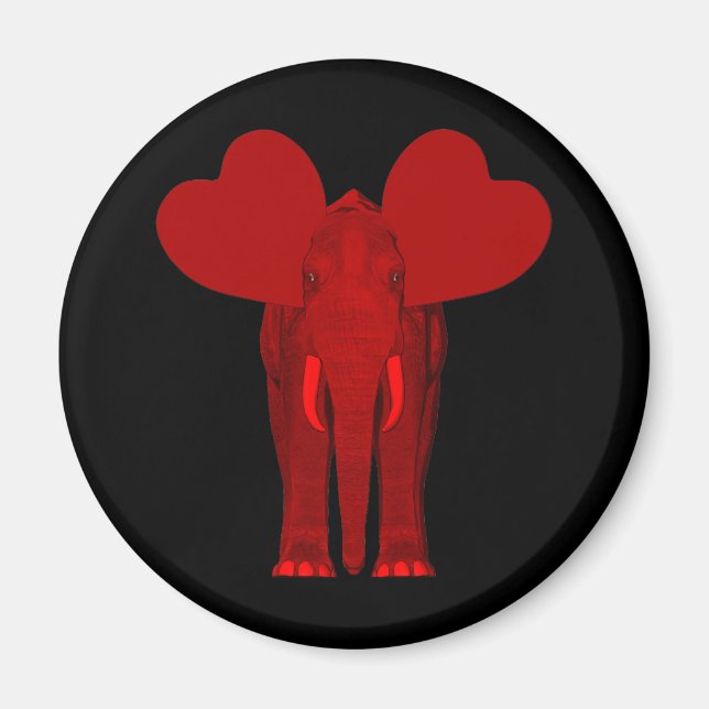 Romantic Red Elephant Magnet (Framsidan)