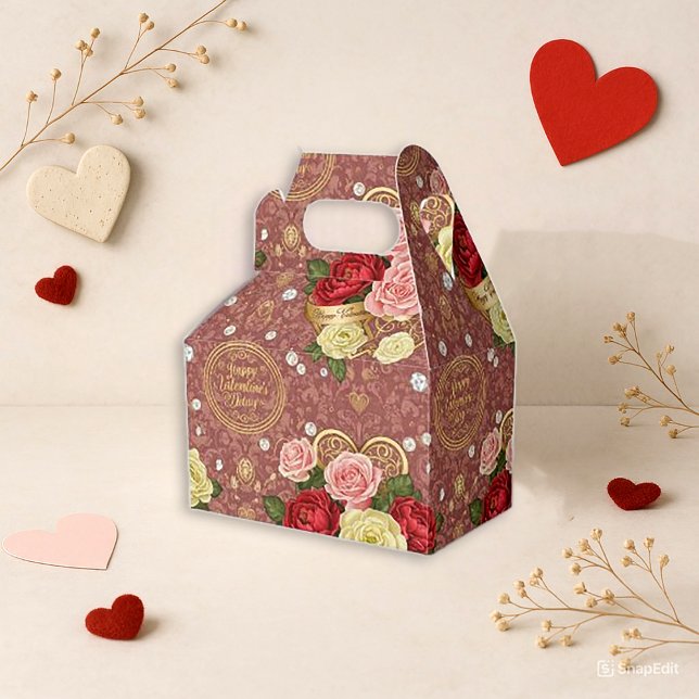 Romantic Red Floral Valentine Presentaskar (Skapare uppladdad)