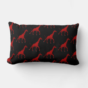 Romantic Red Giraffe Tiled Mönster Lumbarkudde