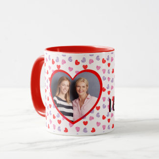 Romantic Red Heart Anpassningsbar Photo Mors dag K Mugg
