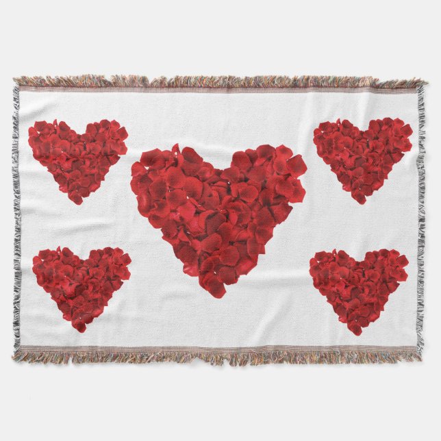 Romantic Red Heart Mönster Blanket Filt (Framsidan)