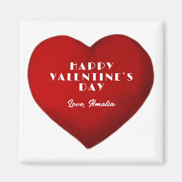 Romantic Red Heart Namn Lycklig Valentine's Day Magnet